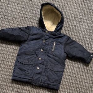 GAP Navy Blue Toddler Jacket with Cream & Red Lining.  Like New.  Barely Worn.